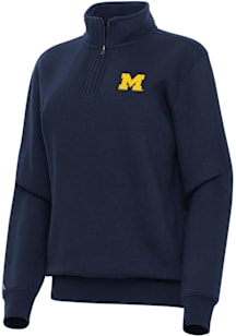 Antigua Michigan Wolverines Womens Blue Victory Qtr Zip