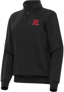 Womens Rutgers Scarlet Knights Black Antigua Victory Qtr Zip