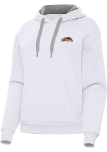 Womens Western Michigan Broncos White Antigua Victory Hooded Sweatshirt