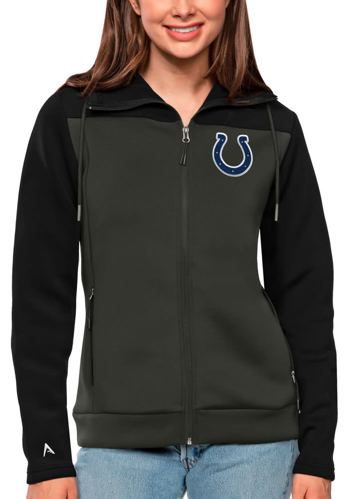 Antigua Indianapolis Colts Womens Black Protect Long Sleeve Full Zip Jacket