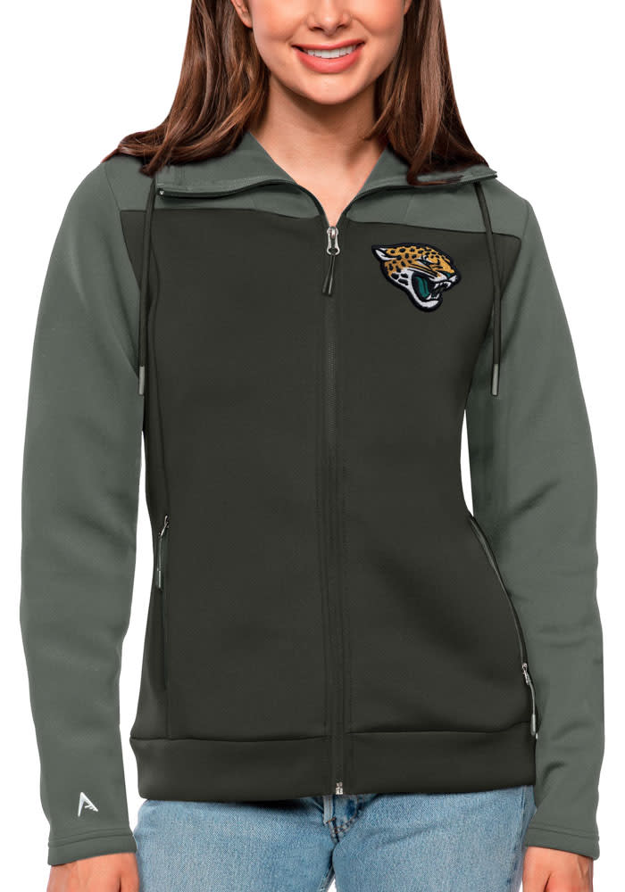 Women's Antigua Teal Jacksonville Jaguars Full-Zip Victory Hoodie