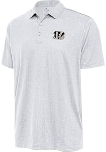 Antigua Cincinnati Bengals Mens White Carbon Ellipse Short Sleeve Polo