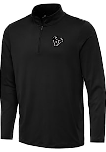 Antigua Houston Texans Mens Black Carbon Reprocess Recycled Long Sleeve Qtr Zip Pullover