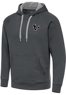 Antigua Houston Texans Mens Charcoal Carbon Victory Long Sleeve Hoodie
