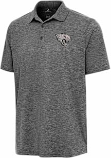 Antigua Jacksonville Jaguars Mens Black Carbon Par 3 Short Sleeve Polo