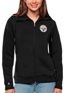 Antigua Pittsburgh Steelers Womens Black Protect Medium Weight Jacket