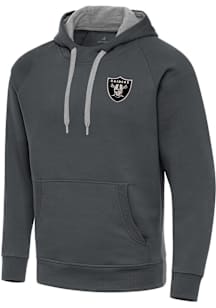 Antigua Las Vegas Raiders Mens Charcoal Carbon Victory Long Sleeve Hoodie