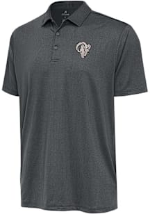 Antigua Los Angeles Rams Mens Grey Carbon Ellipse Short Sleeve Polo