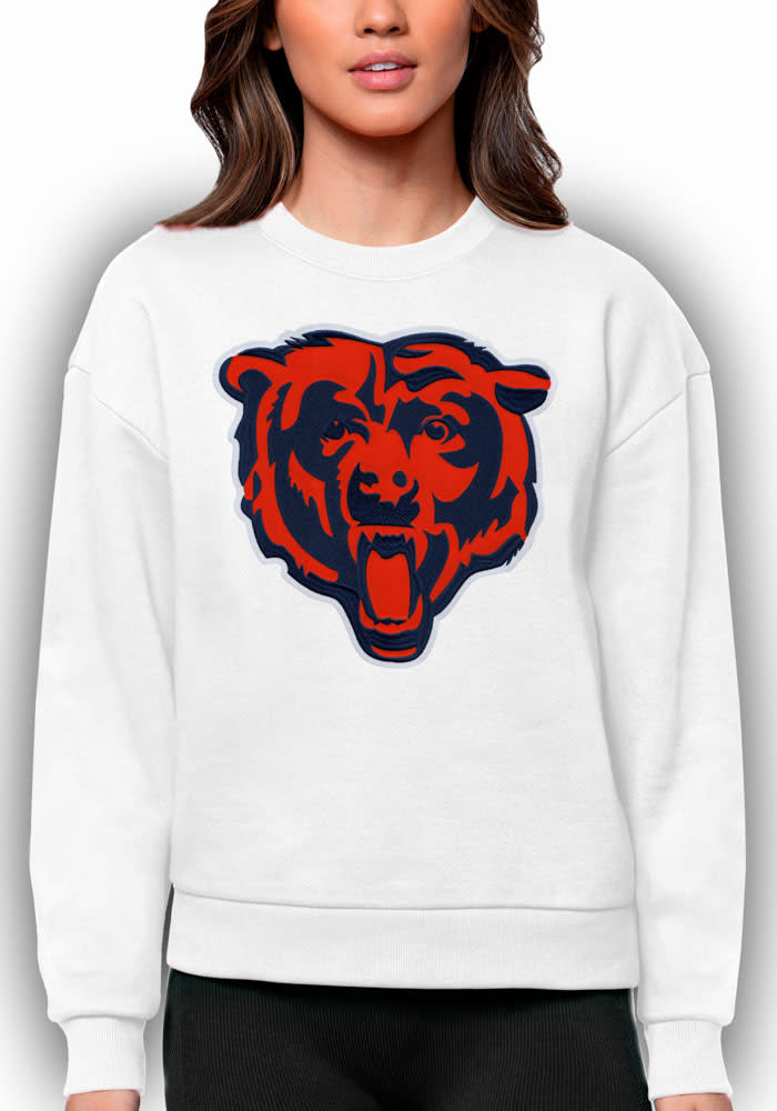 Antigua Chicago Bears Women's Olive Victory Crew Sweatshirt, Olive, 65% Cotton / 35% POLYESTER, Size M, Rally House