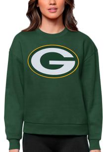 Antigua Green Bay Packers Womens Green Full Front Victory Crew Sweatshirt