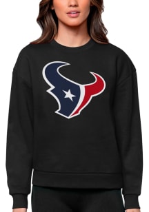 Antigua Houston Texans Womens Black Victory Crew Sweatshirt