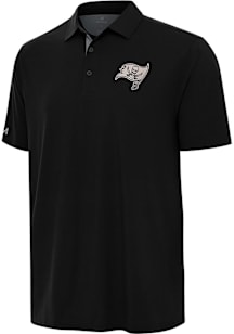 Antigua Tampa Bay Buccaneers Mens Black Carbon Era Short Sleeve Polo