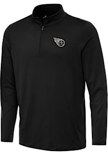 Antigua Tennessee Titans Mens Black Carbon Reprocess Recycled Long Sleeve Qtr Zip Pullover