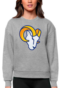 Antigua Los Angeles Rams Womens Grey Victory Crew Sweatshirt