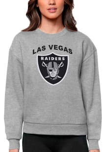 Antigua Las Vegas Raiders Womens Grey Victory Crew Sweatshirt