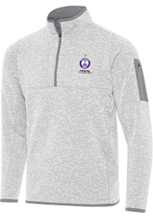Antigua Orlando Pride Mens Grey 2024 NWSL Cup Champions Fortune Long Sleeve Qtr Zip Fashion Pullov..