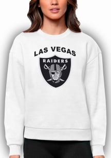 Antigua Las Vegas Raiders Womens White Victory Crew Sweatshirt