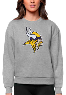 Antigua Minnesota Vikings Womens Grey Victory Crew Sweatshirt