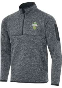 Mens Oregon Ducks Grey Antigua 2024 Big Ten Football Champions Fortune Qtr Zip Fashion Pullover