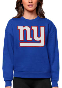 Antigua New York Giants Womens Blue Victory Crew Sweatshirt