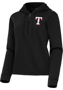 Antigua Texas Rangers Womens Black Contemporary Qtr Zip