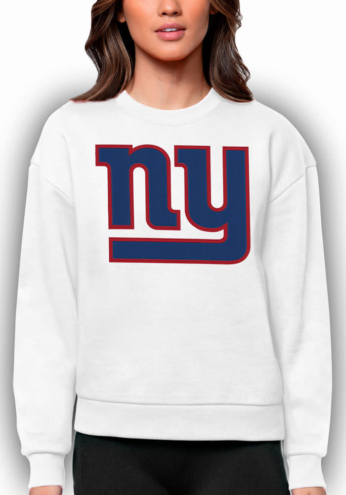 Antigua New York Giants Women's Black Victory Crew Sweatshirt, Black, 65% Cotton / 35% POLYESTER, Size S, Rally House