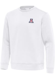 Antigua Arizona Wildcats Mens White Relevant Long Sleeve Crew Sweatshirt
