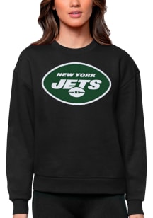 Antigua New York Jets Womens Black Victory Crew Sweatshirt