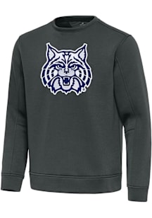 Antigua Arizona Wildcats Mens Grey Full Front Relevant Long Sleeve Crew Sweatshirt