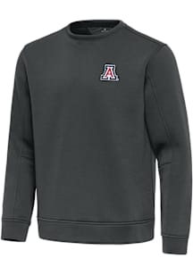 Antigua Arizona Wildcats Mens Grey Relevant Long Sleeve Crew Sweatshirt