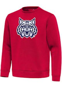 Antigua Arizona Wildcats Mens Red Full Front Relevant Long Sleeve Crew Sweatshirt