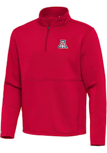 Antigua Arizona Wildcats Mens Red Twist Long Sleeve Qtr Zip Pullover