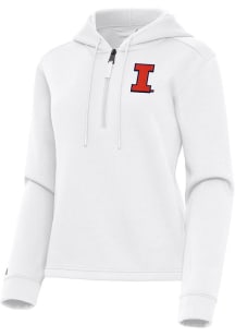 Womens Illinois Fighting Illini White Antigua Contemporary Qtr Zip