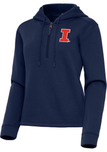 Womens Illinois Fighting Illini Navy Blue Antigua Contemporary Qtr Zip