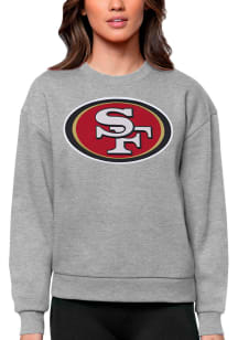Antigua San Francisco 49ers Womens Grey Victory Crew Sweatshirt