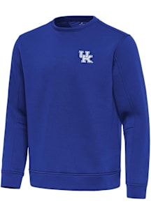 Antigua Kentucky Wildcats Mens Blue Relevant Long Sleeve Crew Sweatshirt