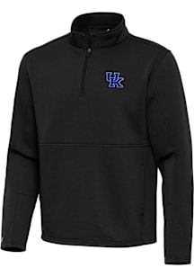 Antigua Kentucky Wildcats Mens Black Twist Long Sleeve Qtr Zip Pullover