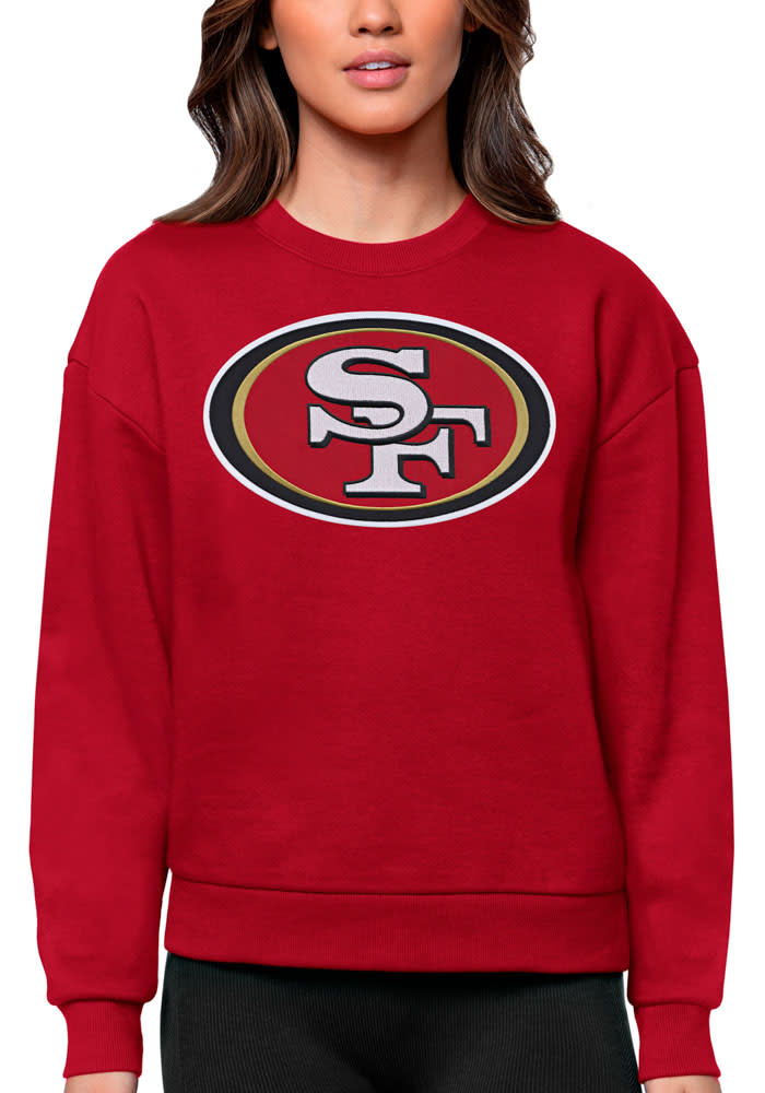 Antigua San Francisco 49ers Women's Red Victory Hooded Sweatshirt, Red, 52% Cot / 48% Poly, Size S, Rally House