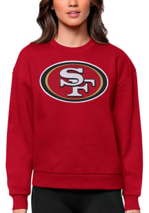 Antigua San Francisco 49ers Womens Red Victory Crew Sweatshirt
