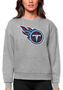 Antigua Tennessee Titans Womens Grey Victory Crew Sweatshirt