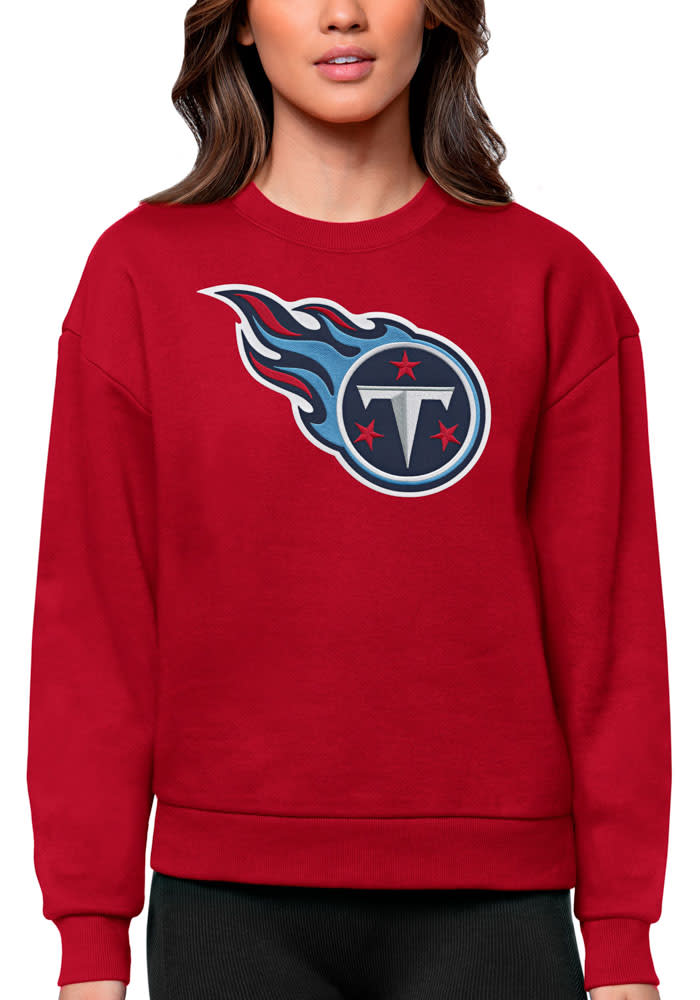 Women's Antigua Navy Tennessee Titans Victory Pullover Hoodie