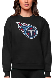 Antigua Tennessee Titans Womens Black Victory Crew Sweatshirt