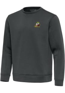 Mens Oregon Ducks Grey Antigua Relevant Crew Sweatshirt