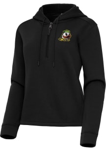 Womens Oregon Ducks Black Antigua Contemporary Qtr Zip