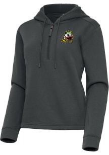 Womens Oregon Ducks Grey Antigua Contemporary Qtr Zip