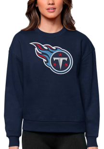 Antigua Tennessee Titans Womens Navy Blue Victory Crew Sweatshirt