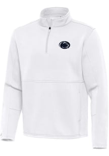 Mens Penn State Nittany Lions White Antigua Twist Qtr Zip Pullover