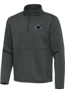 Mens Penn State Nittany Lions Grey Antigua Twist Qtr Zip Pullover