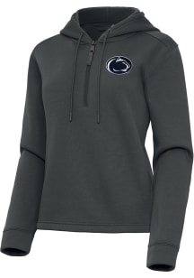 Womens Penn State Nittany Lions Grey Antigua Contemporary Qtr Zip