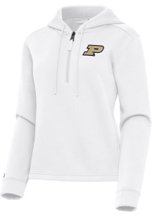 Womens Purdue Boilermakers White Antigua Contemporary Qtr Zip